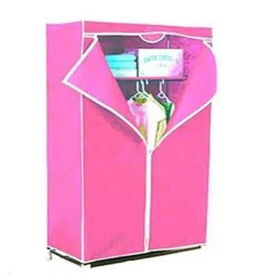 Guarda-Roupa Portátil Cabideiro Armário de Armazenamento de Pano 55cm Rosa Yeet