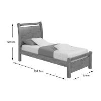 Cama Solteiro Reali Rovere/Amêndoa - Lopas - 3