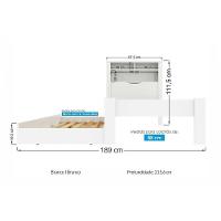 Cama Solteiro Invicta c/Auxiliar Branco - Santos Andirá - 6