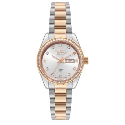 Relógio Feminino Nh06ac-1k Automático Pulseira de Metal Bicolor Technos