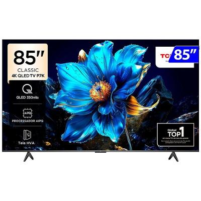 TV TCL 85P7K 85" QLED 4K Google Tv com Wi-Fi e Comando de Voz