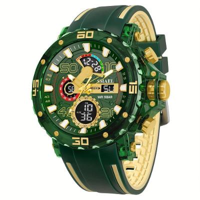 Relógio Masculino Digital Moderno com Luz Noturna Verde Smael