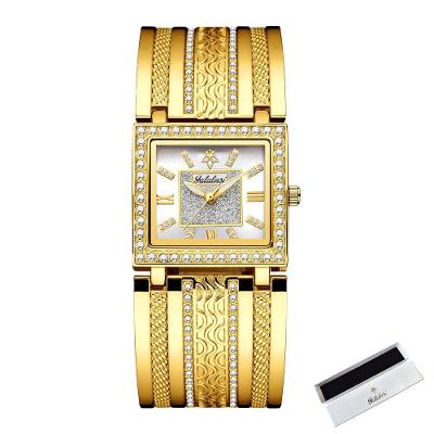 Relógio de Pulso Feminino de Quartzo Luxo Elegante Branco com Detalhes Gravados Sanda