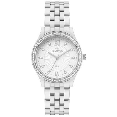 Relógio Feminino 2036NCB-1K Analógico Pulseira de Metal Prata com Pedras Technos