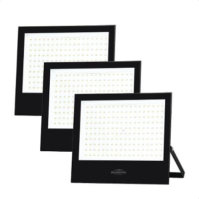 Kit 3 Refletor de LED Slim 150W 3000K Amarelo Quente Preto Bivolt Blumenau Iluminação