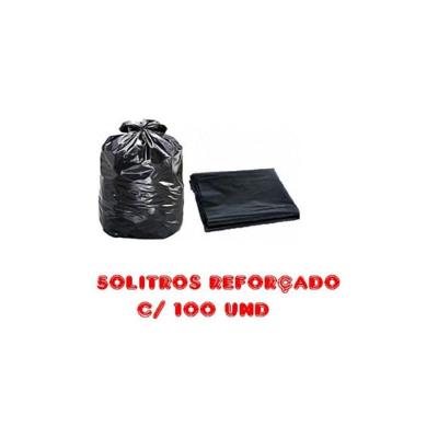 Saco de Lixo 50L Preto Reforçado 100 Unidades 60x70cm para Lixeiras de 30 a 40 Litros