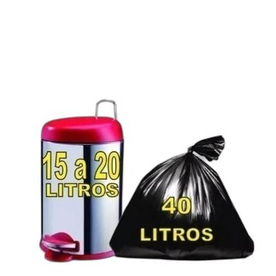 Saco para Lixo 40L Preto Resistente Pacote com 100 Unidades Higipack