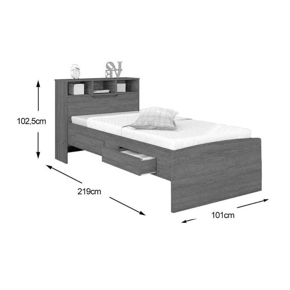 Cama Solteiro Ravena c/ 2 Gavetas Branco - Conquista - 4