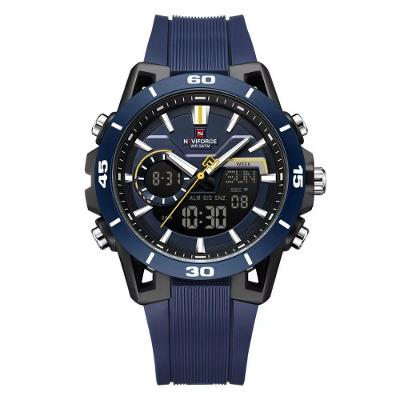 Relógio Masculino Dual Display Analógico e Digital Resistente à Água 5atm Azul Naviforce