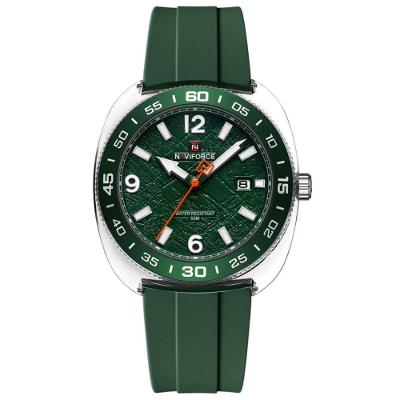 Relógio de Pulso Masculino Analógico 5atm Pulseira de Silicone Verde Naviforce