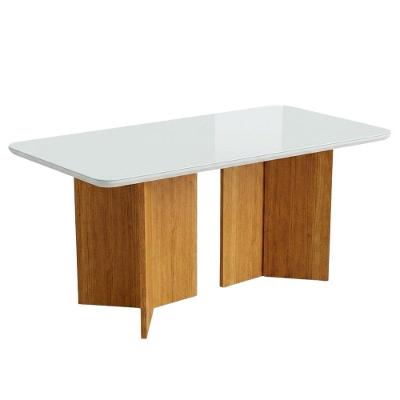Mesa de Jantar Montreal 6 Lugares Retangular Tampo MDF 160cm Madeirado-off White Viero Móveis