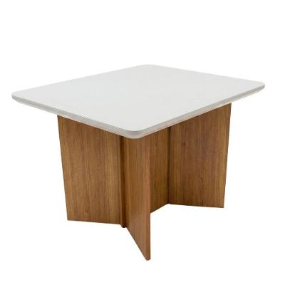 Mesa de Jantar Montreal 4 Lugares Retangular Tampo MDF 120cm Madeirado-off White Viero Móveis
