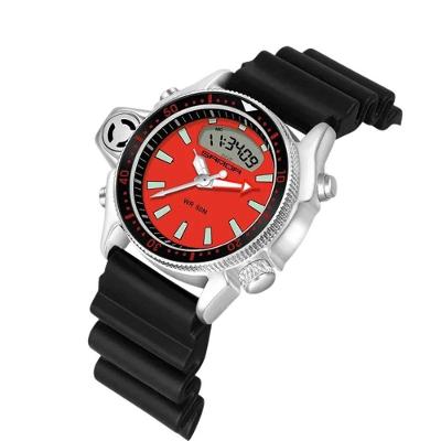 Relógio Masculino Fashion Sport Led Analógico Digital Pulseira de Borracha Resistente à Água