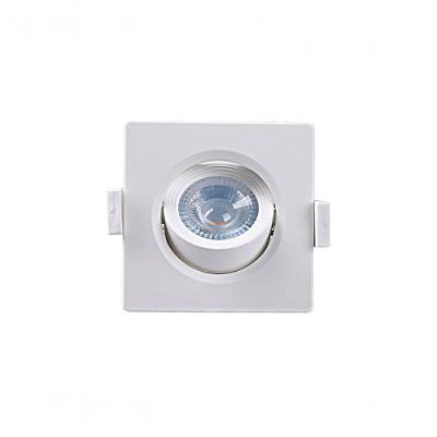 Kit 5 Spot LED Embutir Quadrado Alltop MR11 3W 3000K Autovolt Branco Taschibra