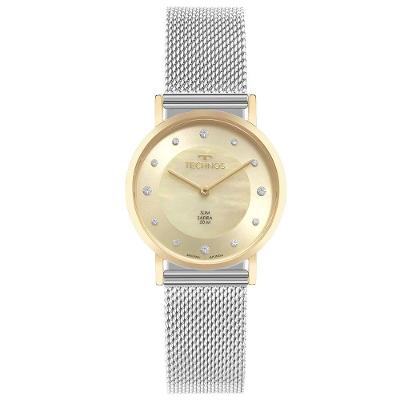 Relógio Feminino de Pulso 2025LVB-1X Analógico Pulseira em Aço Inox Bicolor Technos