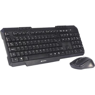Kit Teclado e Mouse sem Fio K-W10 Multimídia Abnt2 Preto C3tech