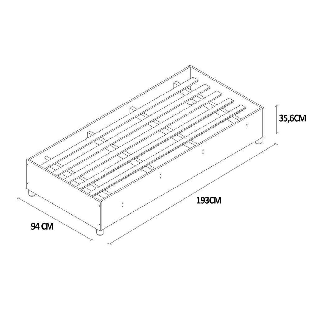Cama Solteiro Mônaco Branco/Neve - Tcil Móveis - 3