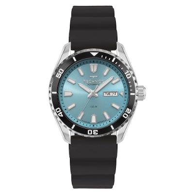 Relógio Masculino 8205PY-2A Automático Pulseira de Silicone Mostrador Azul Caixa Prata Technos