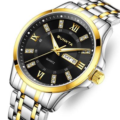 Relógio Feminino Quartzo com Pulseira de Aço Inox Polido Preto Dourado Analógico Lige