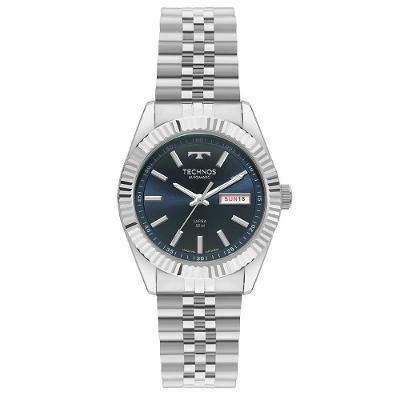 Relógio Masculino 8205PU-1A Automático Pulseira de Aço Prata Technos