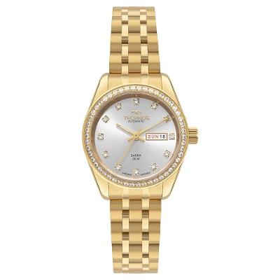 Relógio Feminino Nh06AG-1K Automático Pulseira de Aço Dourado Technos