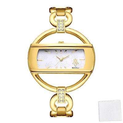 Relógio Feminino de Quartzo de Pulso Circular Estilo Novo Branco Sanda