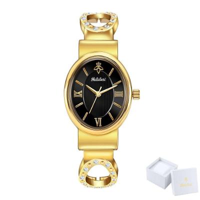 Relógio de Pulso Feminino Quartzo Analógico e Digital Pulseira Metal Ouro Preto Sanda