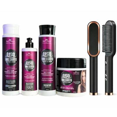 Kit Liso Imediato Escova Alisadora 5 em 1 Profissional Controle de Frizz Bell Corpus Cosméticos