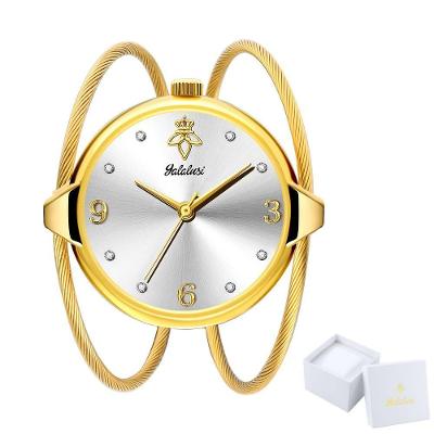 Relógio Feminino de Quartzo Analógico e Digital Pulseira Metal Estilo Corda Branco Sanda