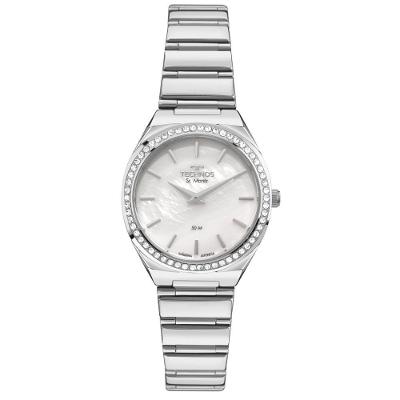 Relógio Feminino 2025LVC-1K Analógico Pulseira de Aço Prata St.moritz Technos