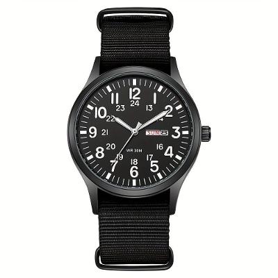 Relógio de Pulso Masculino Relógio Verde para Homem de Quartzo Luxo Nylon Preto Verde