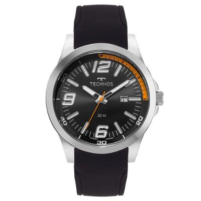 Relógio de Pulso Masculino Racer Basico 2115UDS-2P Analógico Pulseira Silicone Prata Technos