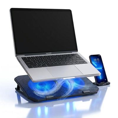 Base Cooler para Notebook com Ventoinhas Led Azul Suporte Celular Refrigeração Ergonômica