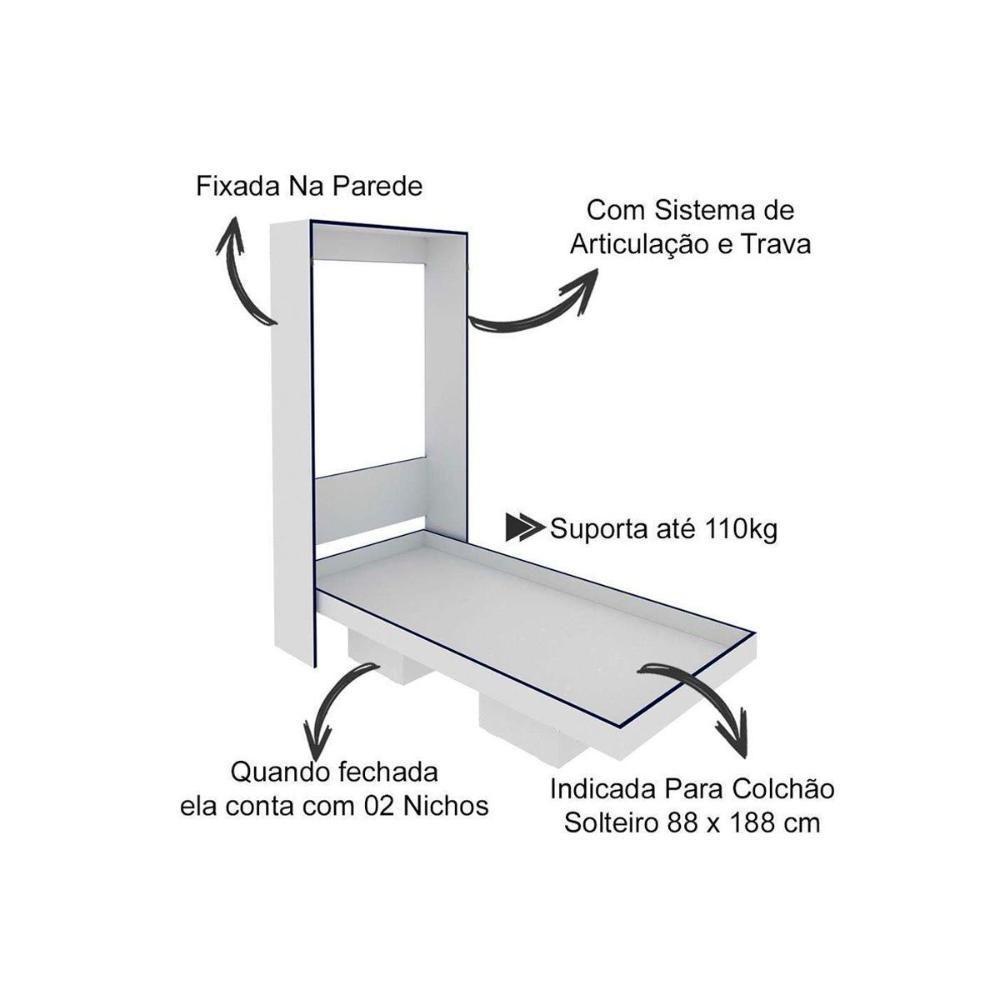 Cama Solteiro CM8015 Articulada Branco - Tecno Mobili - 4