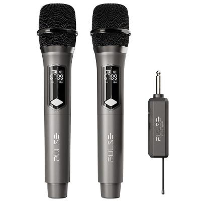 Microfone sem Fio Duplo UHF SP801 para Karaokê e Igrejas com Display de LED Multilaser
