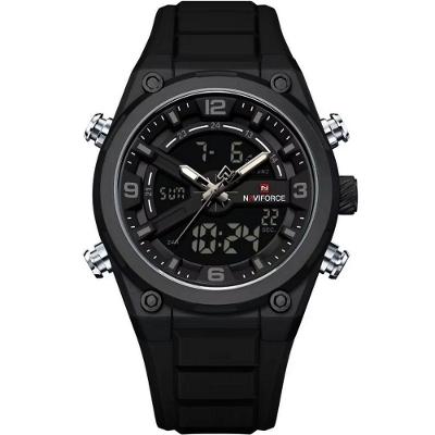 Relógio Masculino Esportivo Duplo Display Analógico e Digital Pulseira de Silicone Impermeavel Preto