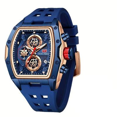 Relógio Esportivo Feminino de Quartzo Analógico Digital Pulseira de Silicone Rosa Azul Mini Focus