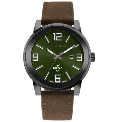 Relógio de Pulso Masculino Golf 2115UDJ-0V Analógico Couro Grafite Technos