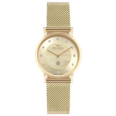 Relógio Feminino 2025LVA-1X Analógico Pulseira Aço Inox Slim Dourado Technos