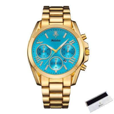 Relógio de Pulso Feminino de Quartzo Analógico e Digital Azul Claro Sanda