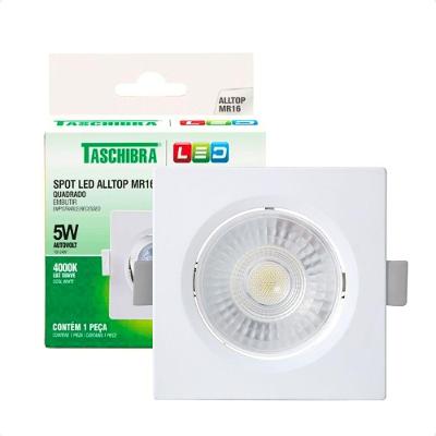 Kit 6 Spot de LED Embutir Alltop MR16 5W 4000K Neutro Suave Branco Bivolt Taschibra