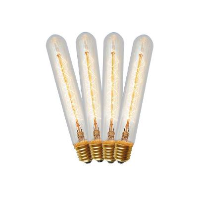 Kit 4 Lâmpadas Filamento Carbono T30-185 Retrô 40W E27 2200K Amarelo Quente 220V Blumenox