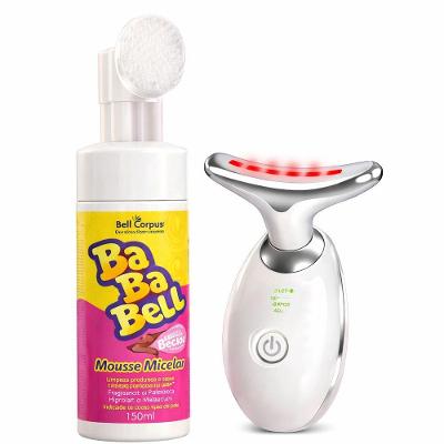 Kit Spa Facial Mousse Micelar 150ML com Escova de Silicone e Massageador Bivolt Bababell