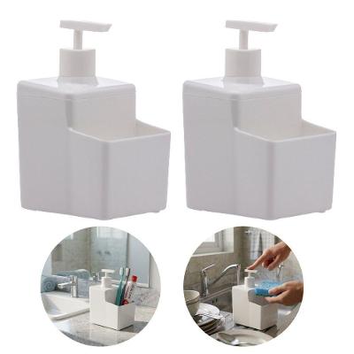 Kit 2 Porta Sabonete Líquido e Escova de Dente Dispenser 570ML Branco Paramount Plásticos