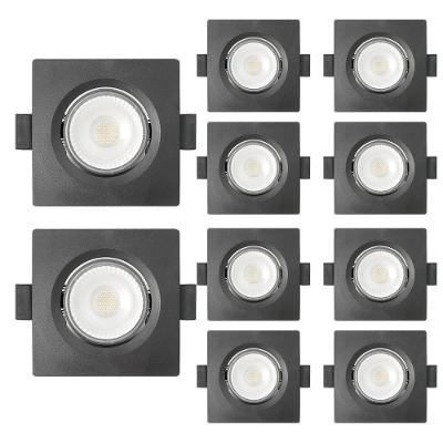 Kit 10 Spot de LED Embutir Slim MR16 Quadrado 6W 4000K Neutro Suave Preto Blumenau Iluminação