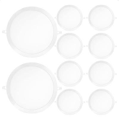 Kit 10 Painéis de LED Redondo Embutir 24W 6500K Branco Frio Bivolt Blumenau Iluminação