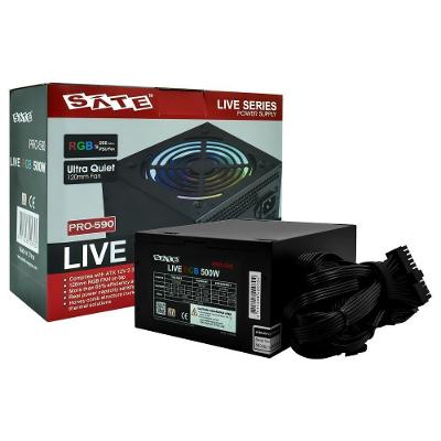 Fonte de Alimentação Atx Pro590 500W com Iluminação Rgb para Computador Satellite