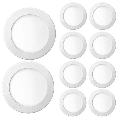 Kit 10 Painéis de LED Redondo Embutir 18W 6500K Branco Frio Bivolt Blumenau Iluminação