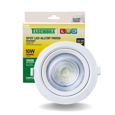 Kit 6 Spot de LED Embutir Redondo Alltop Par38 10W 3000K Bivolt Branco Taschibra