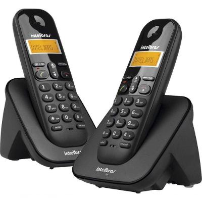Telefone sem Fio Intelbras Ts 3112 com Identificador de Chamadas e Ramal Preto 2 Unidades